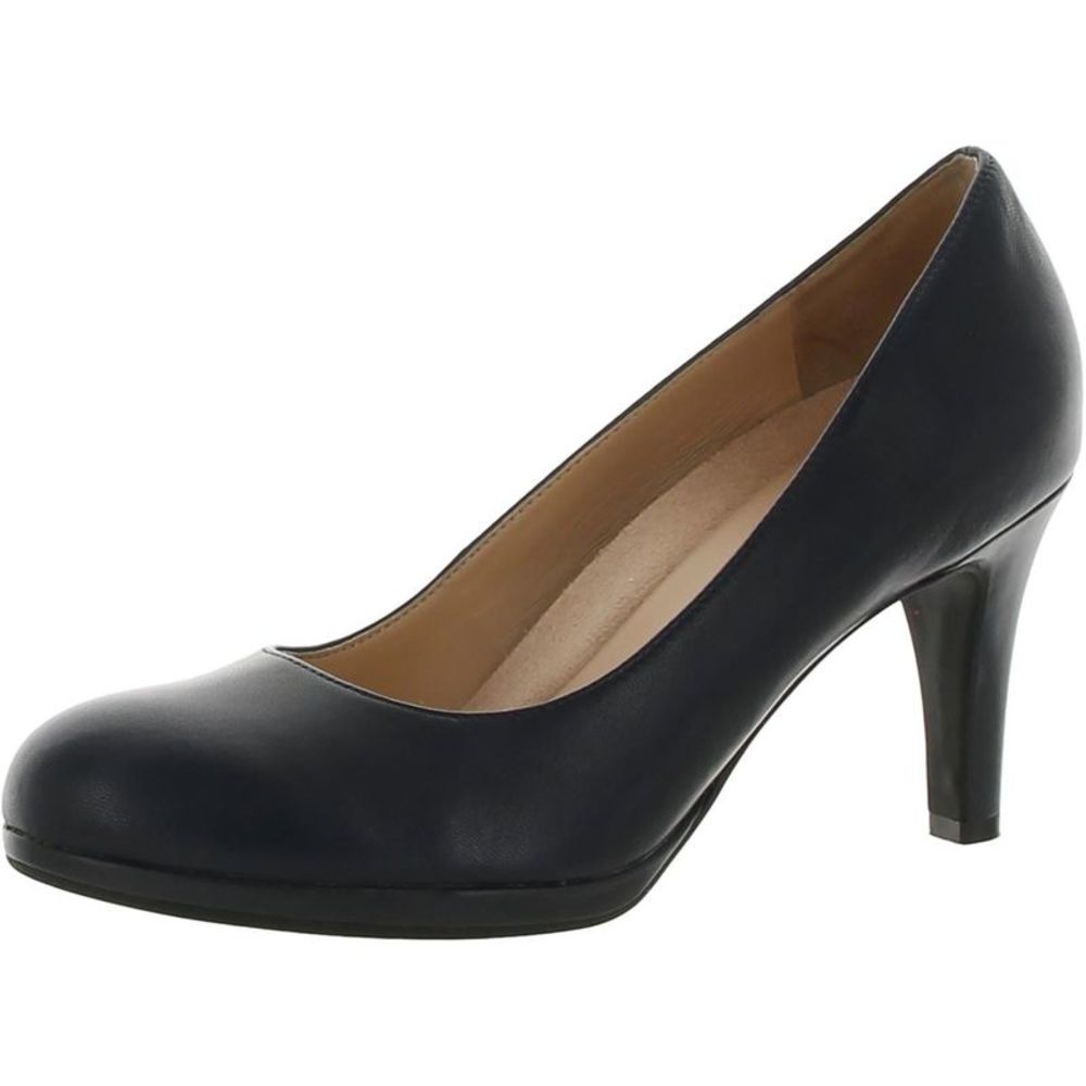 Naturalizer Womens Michelle Navy Leather Slip On Heels Pumps Shoes Used